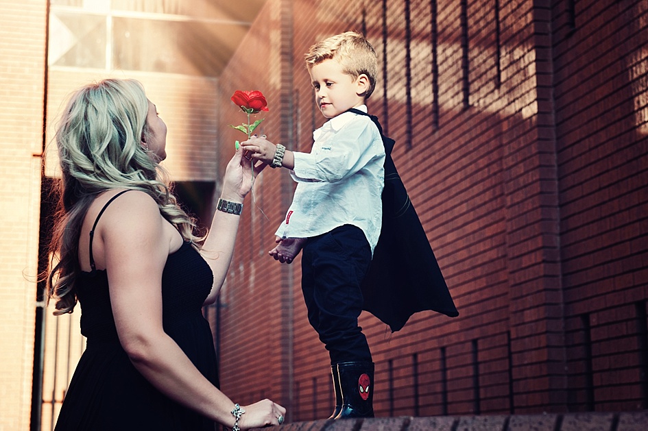 creative mother and son shoot